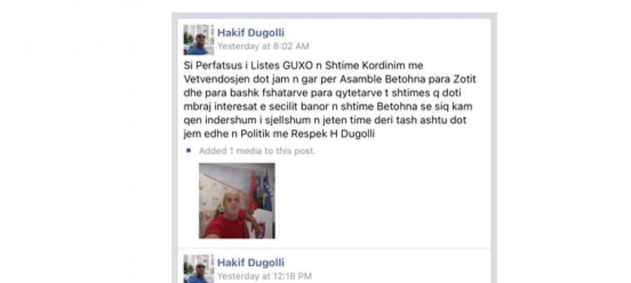 Kandidati për asamblist i VV-Guxo masakron gjuhën shqipe, pastaj dikush ia përmirëson postimin