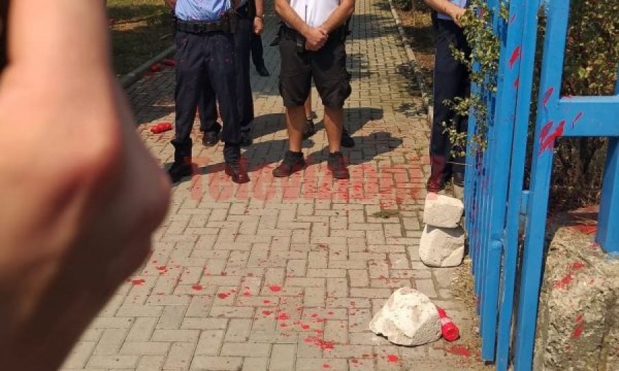  Disa protestues i gjuajnë me ngjyrë policët në Ferizaj 