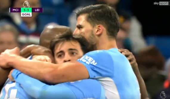 Lojë e çmendur në Etihad: Manchester City 5:3 Leicester