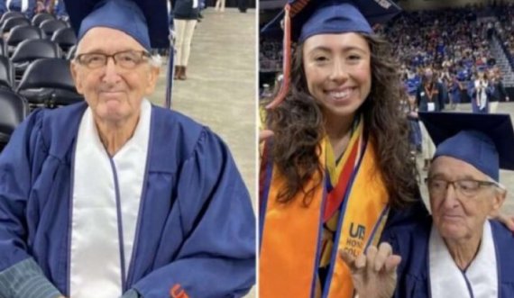 'Më mirë vonë se kurrë', 88-vjeçari diplomon në të njëjtën ditë me mbesën 23-vjeçare