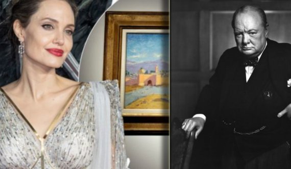 Angelina Jolie nxjerr në ankand pikturën historike të Winston Churchill