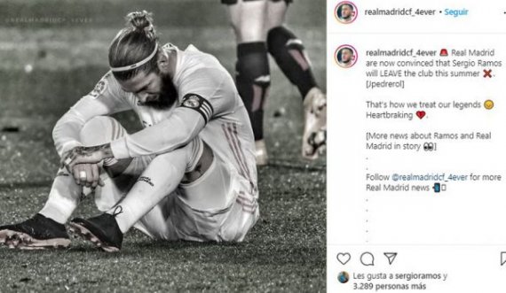 Ramos pëlqen postimin ku thuhet se ai do të largohet nga Real Madridi
