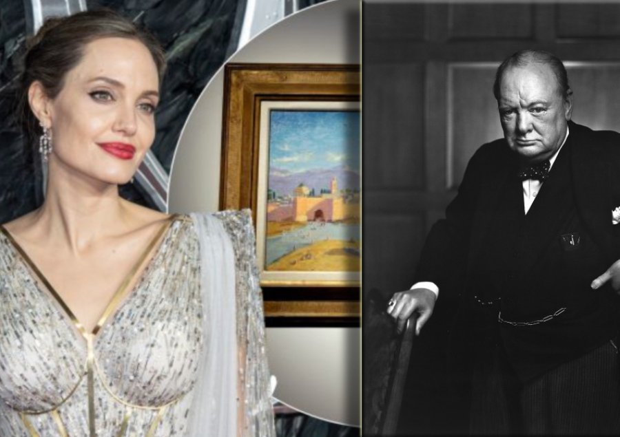 Angelina Jolie nxjerr në ankand pikturën historike të Winston Churchill