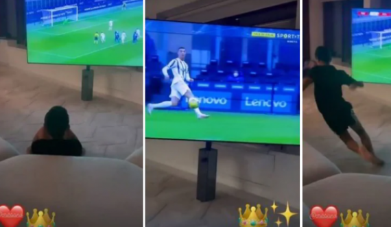 Cristiano Junior i gëzohet golave të babait të tij