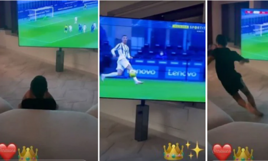 Cristiano Junior i gëzohet golave të babait të tij