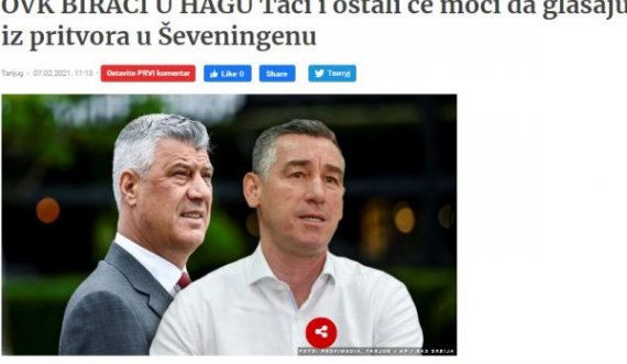 Mediat serbe interesohen nëse Thaçi e ish-luftëtarët e UÇK’së në Hagë do të votojnë në zgjedhjet e 14-shkurtit