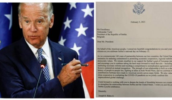 Letra e Joe Biden për Aleksander Vuçiqin ku i kërkon ta njohë Kosovën e përkthyer në shqip