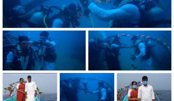Çifti që kurorëzoi dashurinë e tyre 60 metra nën ujë