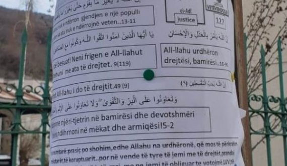 Këshilli i Bashkësisë Islame në Prizren dënon fuqishëm vendosjen e afisheve me citate kuranore