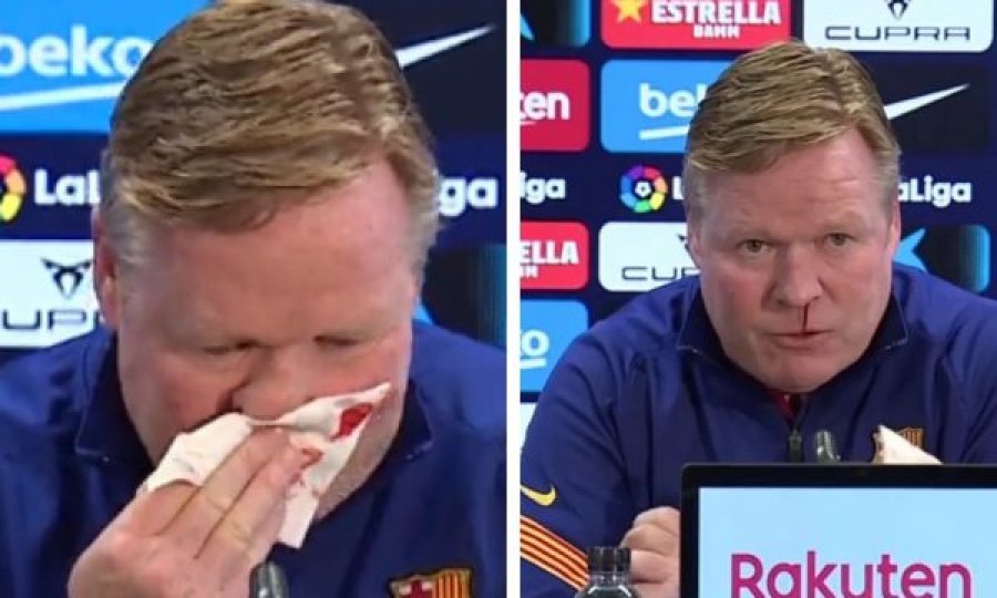 Ndërpritet konferenca e Koeman, i shpërthejnë hundët në gjak