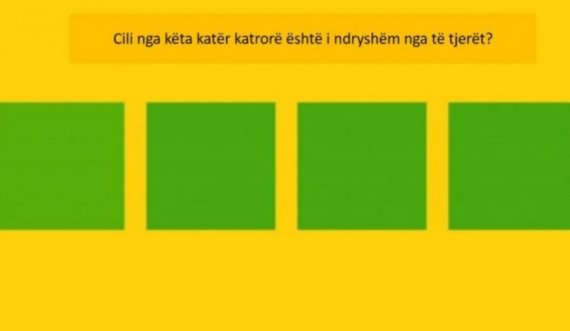 A mund ta gjeni cili nga këta katrorë është ndryshe?