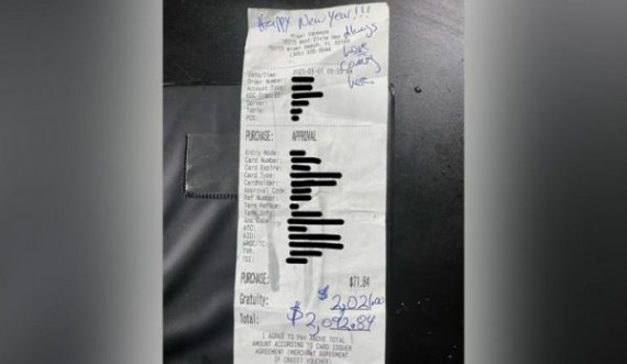 Kafiteria në shok, dikush i la bakshish 2 mijë dollarë 