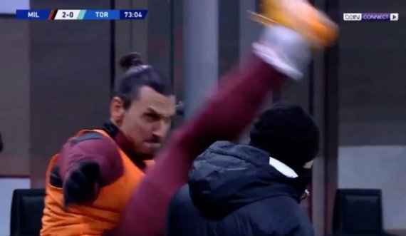 Ibrahimovic gjatë ngrohjes para ndeshjes