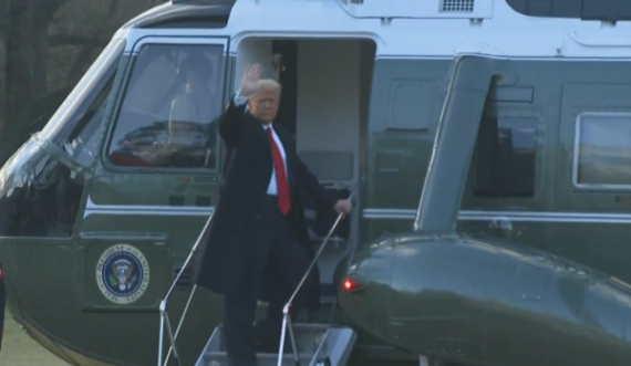 Momenti i largimit të Donald Trump me helikopter nga Shtëpia e Bardhë