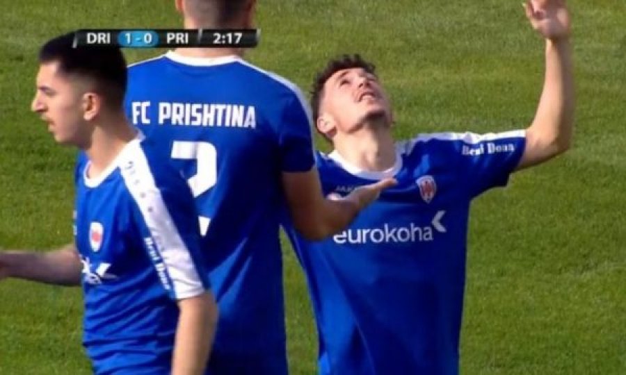Brenda tre minutave shënohet goli i parë në ndeshjen Prishtina-Drita