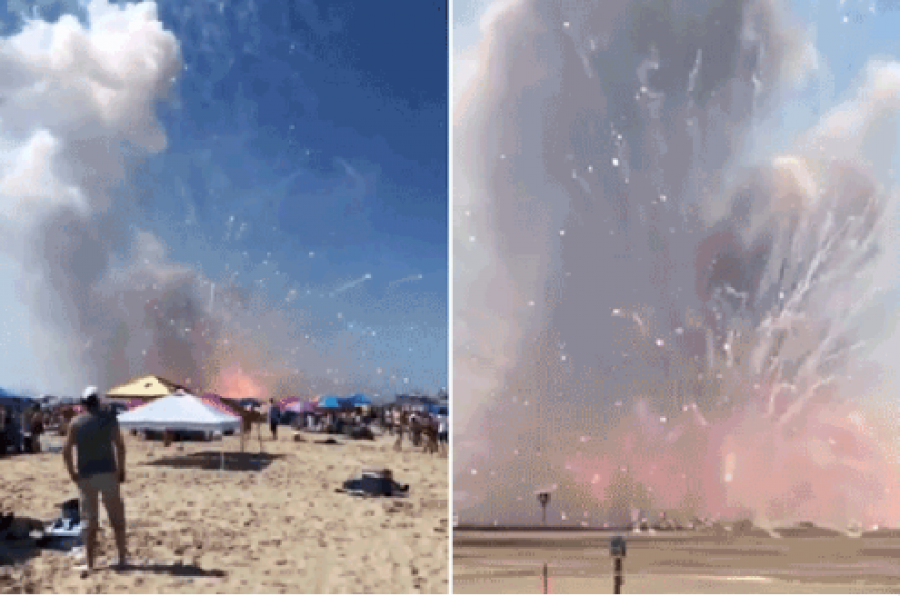Momenti kur fishekzjarret e festës së 4 korrikut në SHBA plasin në plazh