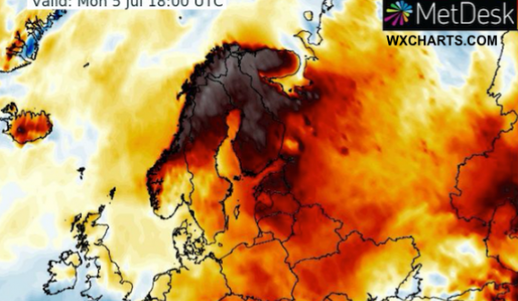 Vapë e madhe në Skandinavi, qershor me temperatura rekorde në Finlandë
