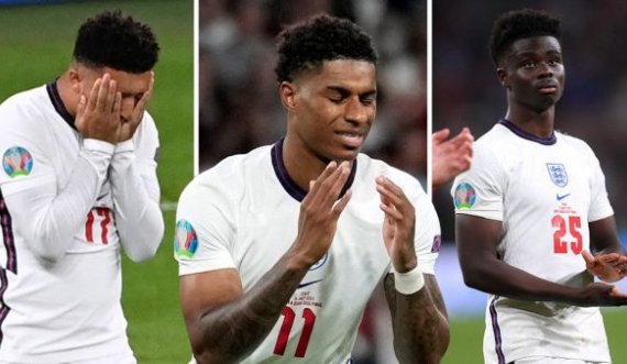 Tre lojtarët e Anglisë që i humbën penalltitë bombardohen me abuzime raciste