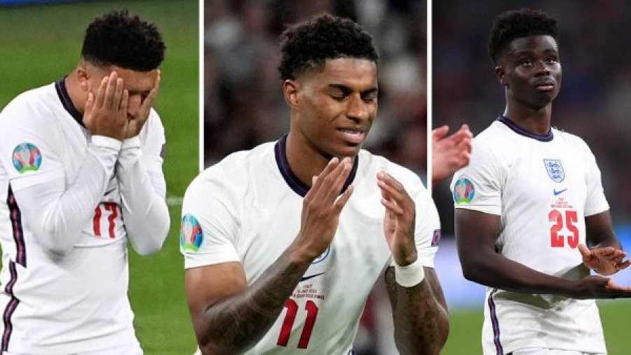 Tre lojtarët e Anglisë që i humbën penalltitë bombardohen me abuzime raciste