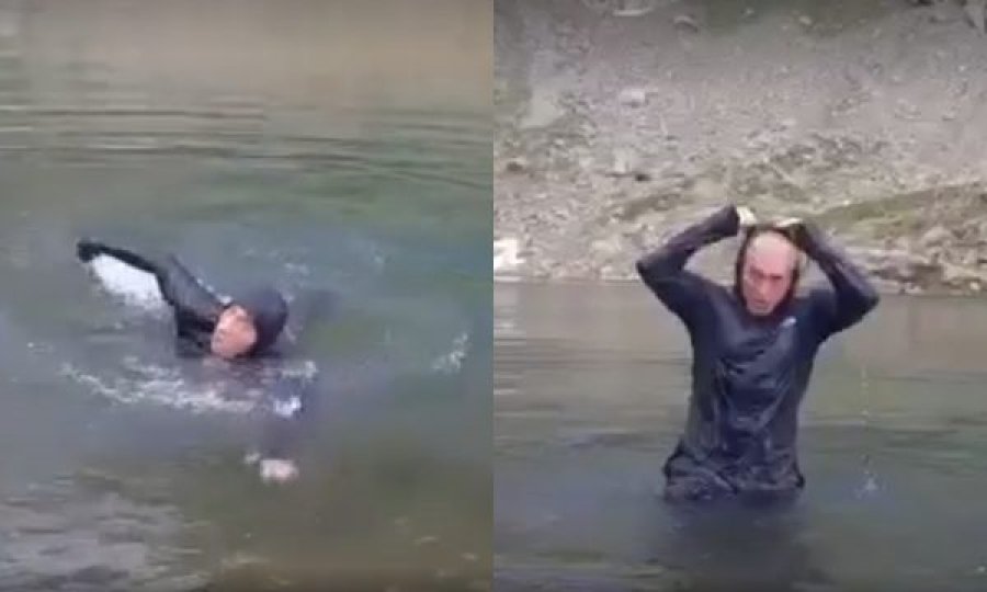 Haradinaj  në majën e Gjeravicës, zhytet pak edhe në liqen: Uji s’qenka i ftohtë