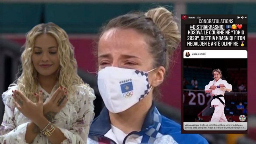 Rita Ora e uron Distria Krasniqin për medaljen e fituar