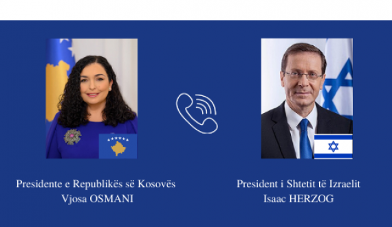 Presidentja Osmani bisedoi me presidentin e Izraelit, pajtohen për realizim të vizitave në Kosovë dhe Izrael