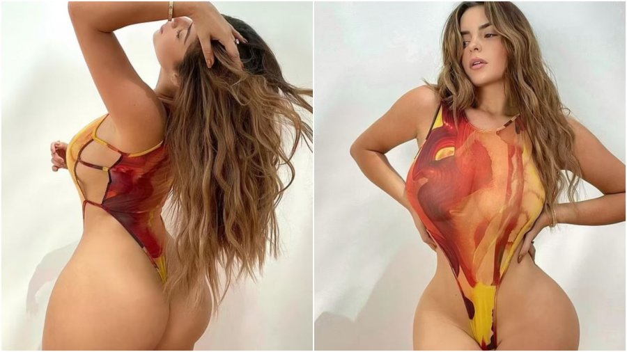Demi Rose nuk i lë vend imagjinatës, publikon foto me bikini të pa lidhura që i tregojnë të pasmet bombastike
