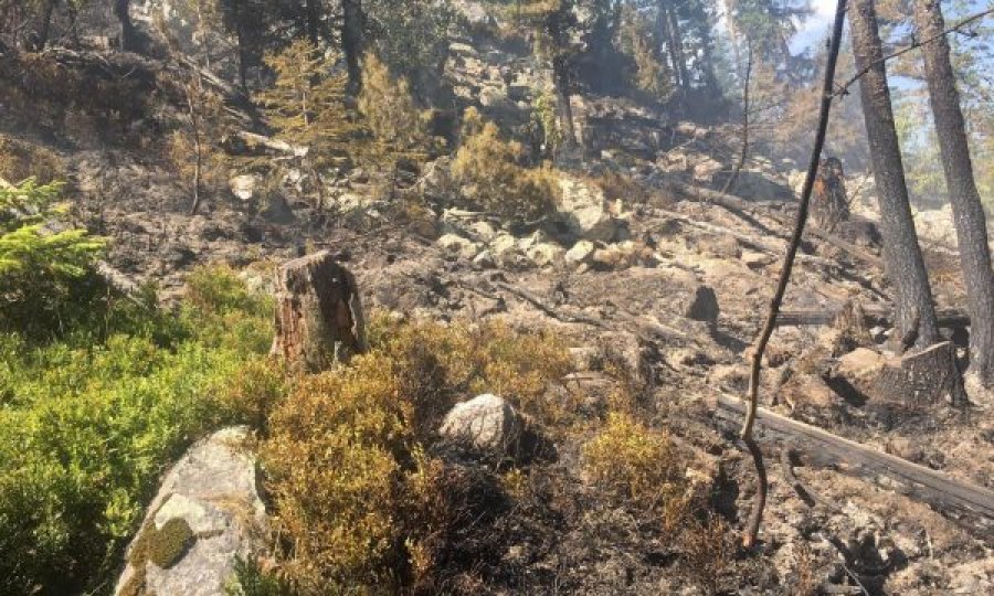  Pamje nga Rugova, ku një pjesë e malit u përfshi nga zjarri 