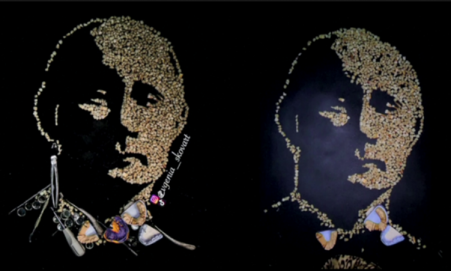Artistja ruse e bën portretin e pazakontë të Putinit me dhëmbë njeriu