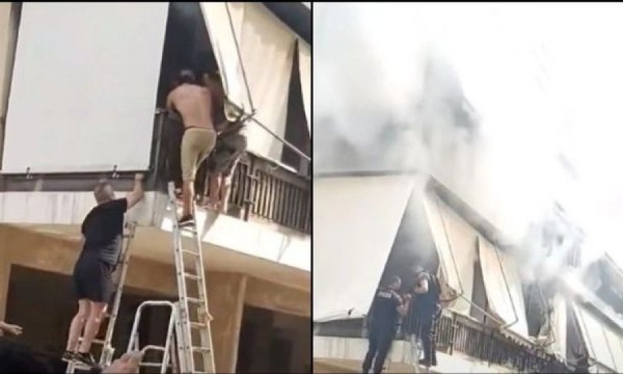  Zjarr në banesën e të moshuarës, shikoni si e shpëtojnë fqinjët 