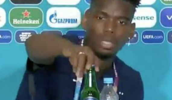 E largoi birrën nga tavolina, por Pogba e pranoi trofeun me logo të Heinekenit