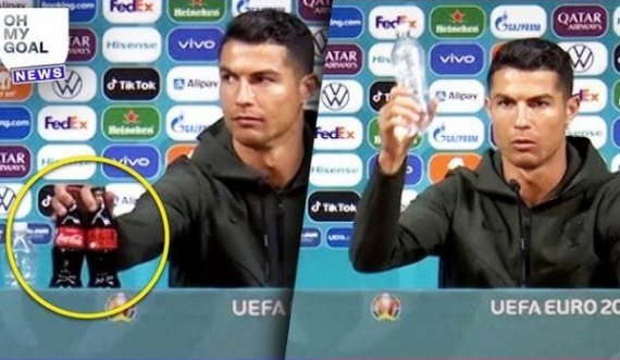 Qartet Coca-Cola,  i reagon Ronaldos për heqjen e shisheve të pijes së saj nga konferenca e Euro 2020