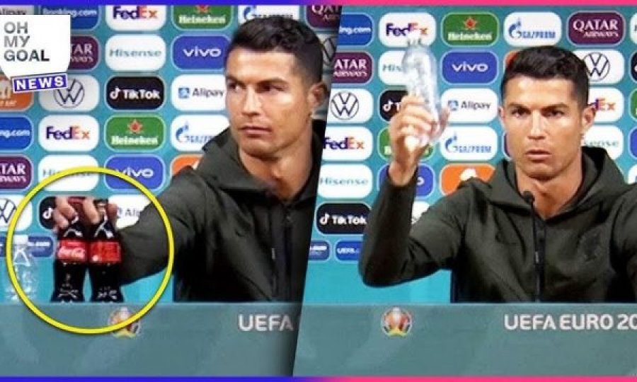 Qartet Coca-Cola,  i reagon Ronaldos për heqjen e shisheve të pijes së saj nga konferenca e Euro 2020