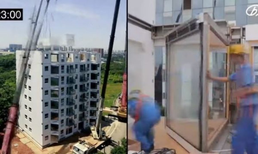 Brenda 28 orëve ndërtohet një banesë 10 katëshe!