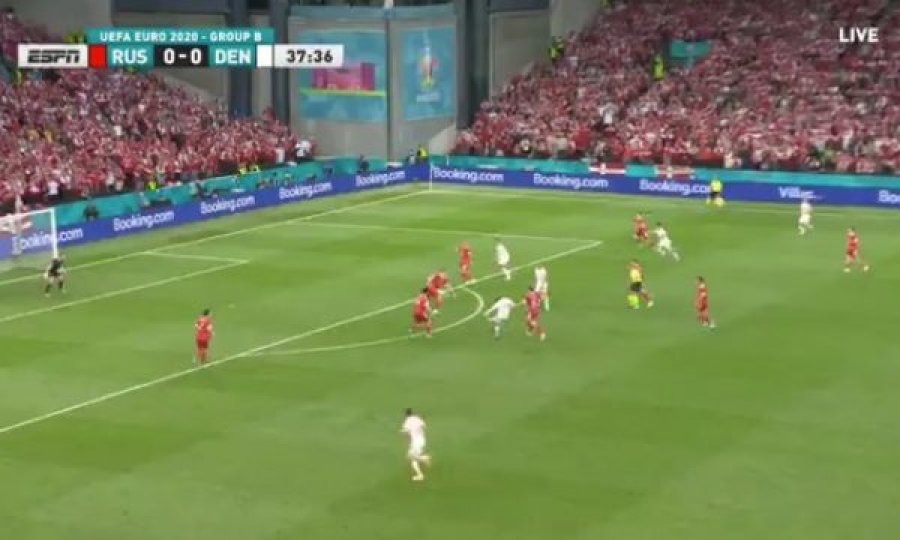 Danimarka kalon në epërsi ndaj Rusisë me një super gol