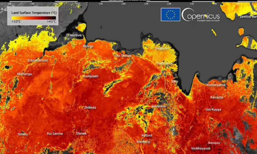  Temperatura rekorde në Siberi, zjarret në pyje shihen nga hapësira 