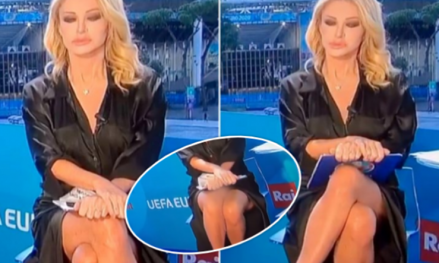 Gazetarja për “Euro 2020” hap këmbët gjatë transmetimit, tifozët të bindur se nuk kishte të brendshme