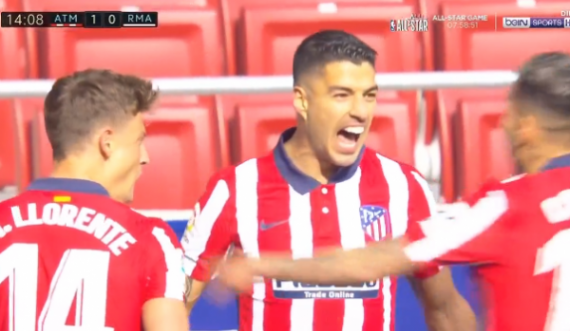 Suarez e kalon Atleticon në epërsi kundër Real Madridit