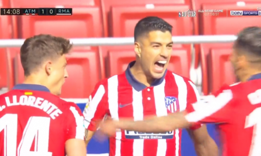 Suarez e kalon Atleticon në epërsi kundër Real Madridit