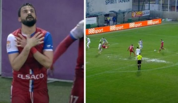 Futbollisti shqiptar shënon gol shumë të bukur në Rumani