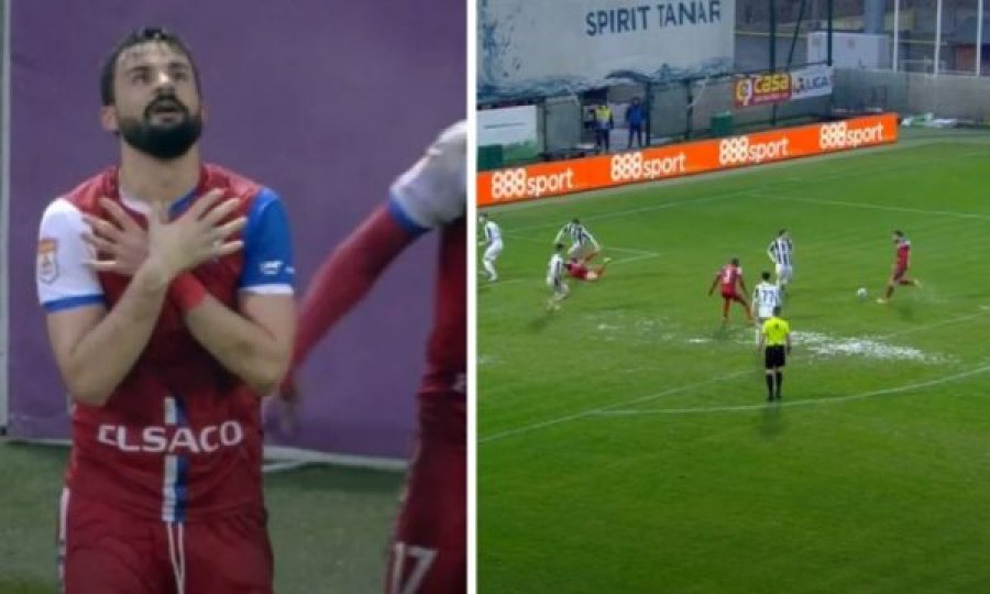Futbollisti shqiptar shënon gol shumë të bukur në Rumani