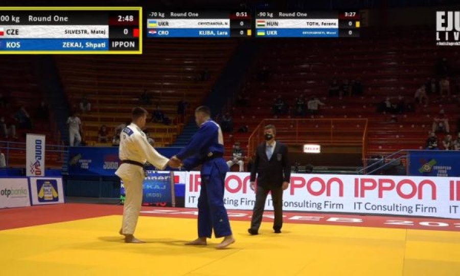 Zekaj e nis mbarë, fiton raundin e parë në European Open