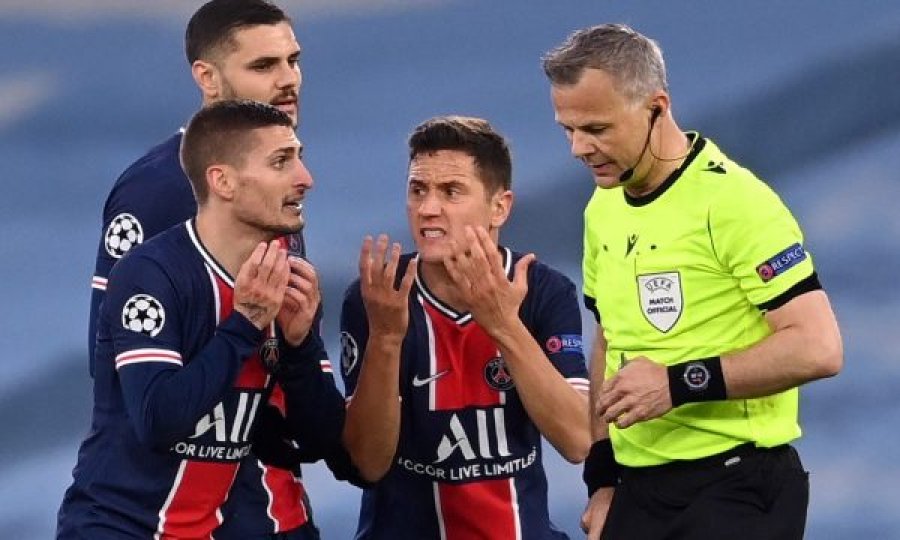 “F*ck you” – Lojtarët e PSG-së ankohen se gjyqtari holandez i shau