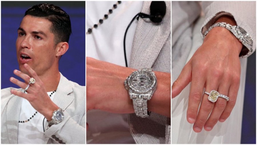 Me unazë diamanti dhe orë “Rolex”, zbulohet shifra e çmendur e veshjes së Cristiano Ronaldo-s