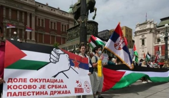 Protesta e palestinezëve në Beograd: Poshtë okupimi, Kosova është Serbi dhe Palestina shtet 