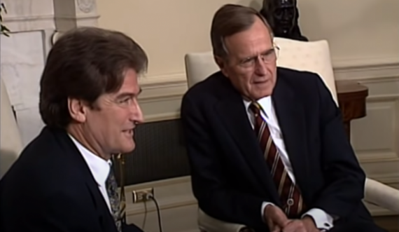 Kur Sali Berisha pritej në Shtëpinë e Bardhë nga George H.W. Bush