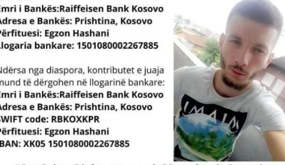 Kërkohet ndihmë për shërimin e 27 vjeçarit nga Lipjani: Egzon Zeqiri 