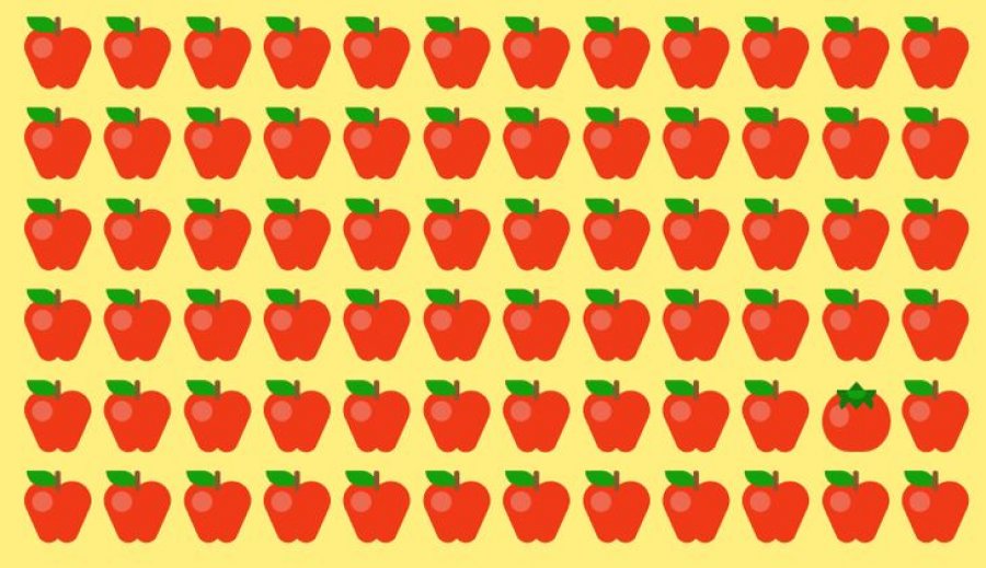 A mund ta gjeni për 5 sekonda domaten në mes të mollave?