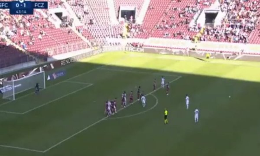 Kryeziu shënon gol fantastik nga gjuajtja e lirë
