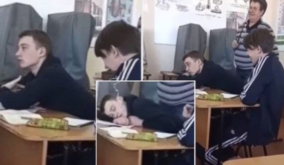 Nxënësin e zë gjumi në klasë, reagimi i mësuesit bëhet hit